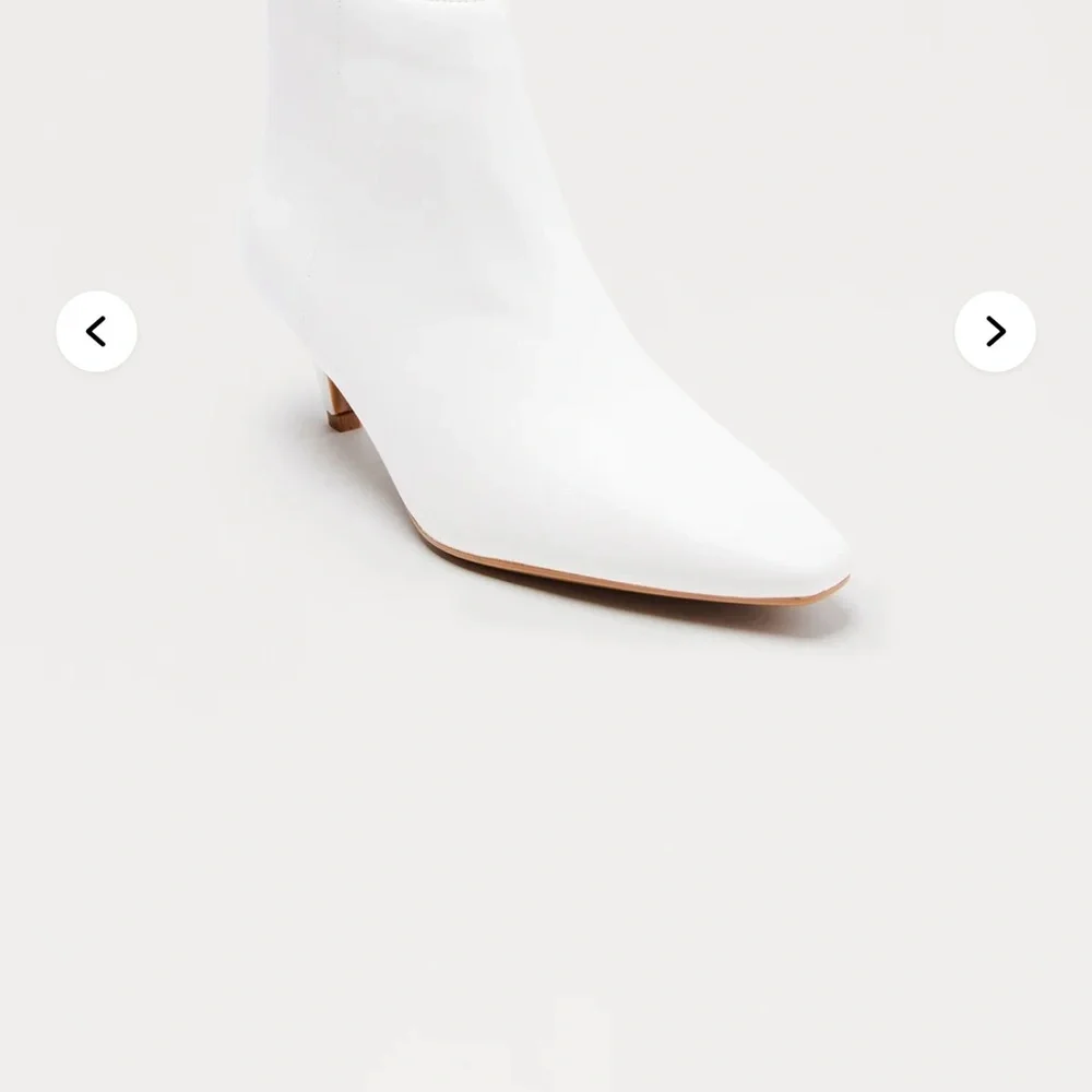 Fashion Nova Chic White Heeled Boots - Picture 2 of 4